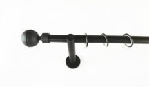   Avignon fekete színű 1 rudas fém karnis szett - 19 mm (csöndesgyűrűs)