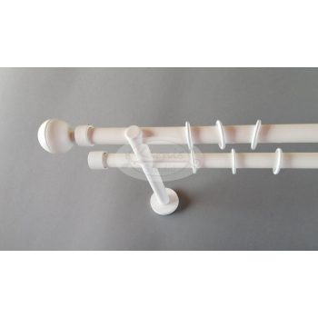   Avignon fehér színű 2 rudas fém karnis szett - 19 mm (csöndesgyűrűs)