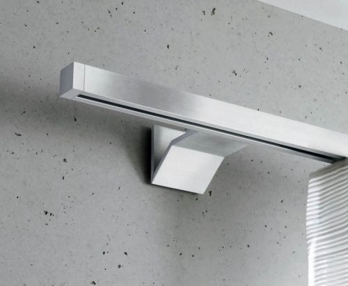 Compact 2 nemesacél színű szögletes belsősínes alumínium karnis - www.karnisstudio.hu