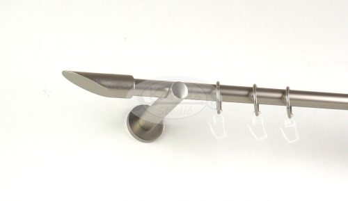 Detroit nikkel-matt színű 1 rudas fém függönykarnis szett modern tartókkal - 200 cm