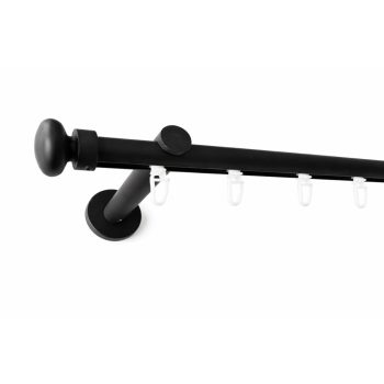   Dijon fekete színű 1 rudas belsősínes fém karnis szett (19 mm) - 160 cm 