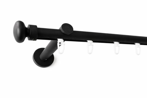 Dijon fekete színű 1 rudas belsősínes fém karnis szett (19 mm) - 200 cm 