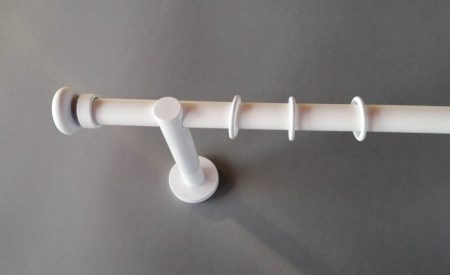 Dijon fehér színű 1 rudas fém karnis szett - 19 mm (csöndesgyűrűs)