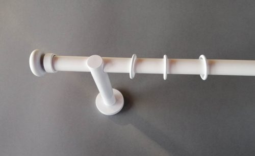 Dijon fehér színű 1 rudas fém karnis szett - 19 mm (csöndesgyűrűs) - 240 cm