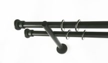   Dijon fekete színű 2 rudas fém karnis szett - 19 mm (csöndesgyűrűs)