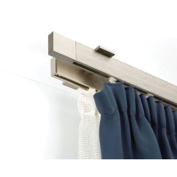   Design profilkarnis 2 sínes matt ezüst Vario mennyezeti tartóval 300 cm felett