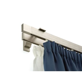   Design profilkarnis rövid Vario tartóval 2 sínes matt ezüst Square végzáróval 300 cm felett