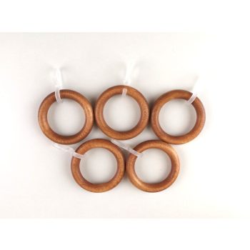   Fa karika ráncszedő kampóval 10 db/csomag - cseresznye színű