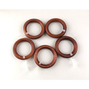 Fa függönykarika ráncszedő kampóval 10 db/cs. - mahagóni - www.karnisstudio.hu