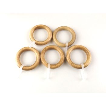 Fa függönykarika ráncszedő kampóval 10 db/cs. - világos tölgy - www.karnisstudio.hu