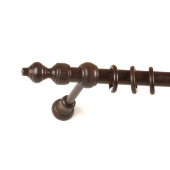 28 mm-es fa rúdkarnis szett - 1 rudas - dió - 120 cm