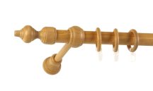 28 mm-es világos tölgy színű fa függönykarnis szett - 1 rudas - www.karnisstudio.hu