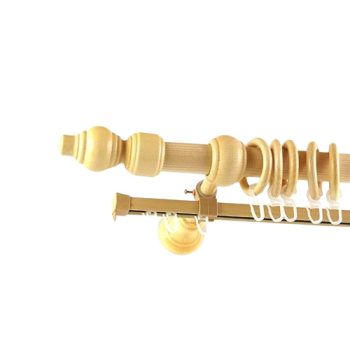 28 mm-es fa rúdkarnis szett - U-sínes - natúr - 120 cm