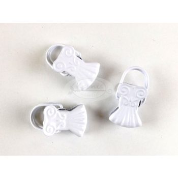 Fehér színű fém függönycsipesz - www.karnisstudio.hu