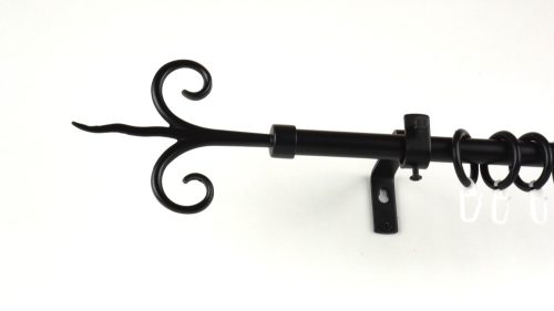 Kecskemét fekete 1 rudas fém karnis szett - 160 cm