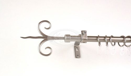 Kecskemét nikkel-matt 1 rudas fém függönykarnis szett - 200 cm