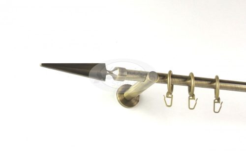 Keszthely óarany színű 1 rudas fém függönykarnis szett modern tartókkal - 160 cm