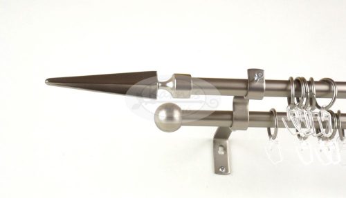 Keszthely nikkel-matt 2 rudas fém függönykarnis szett - 300 cm