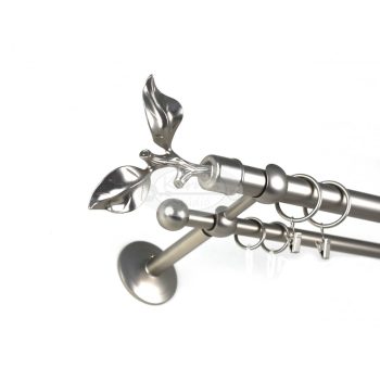 Klagenfurt nikkel-matt színű  2 rudas fém függönykarnis szett - Karnis Stúdió webáruház