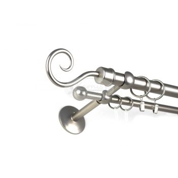 Kufstein nikkel-matt 2 rudas fém karnis szett - 25 mm