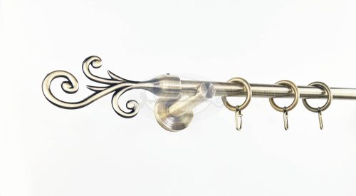 Lexington óarany színű 1 rudas fém függönykarnis szett modern tartókkal - 240 cm 