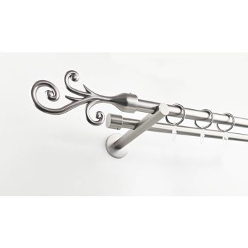   Lexington nikkel-matt színű 2 rudas fém karnis szett modern tartókkal