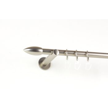   Memphis nikkel-matt színű 1 rudas fém függönykarnis szett modern tartókkal