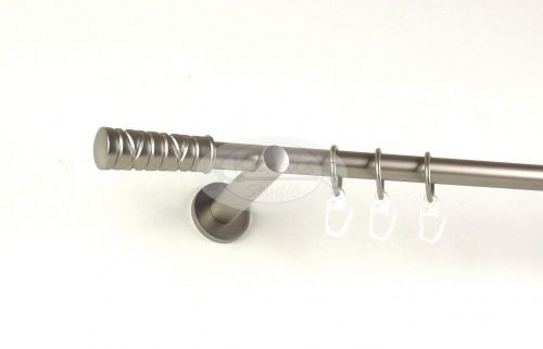 Miami nikkel-matt színű 1 rudas fém függönykarnis szett modern tartókkal - 160 cm