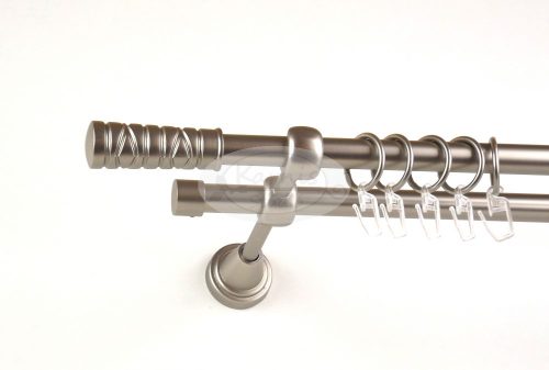 Miami nikkel-matt 2 rudas fém karnis szett - 200 cm