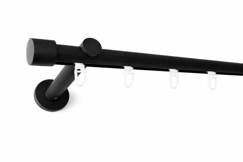 Nantes fekete színű 1 rudas belsősínes fém karnis szett (19 mm) - 240 cm 