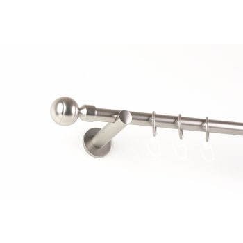   New Orleans nikkel-matt színű 1 rudas fém függönykarnis szett modern tartókkal