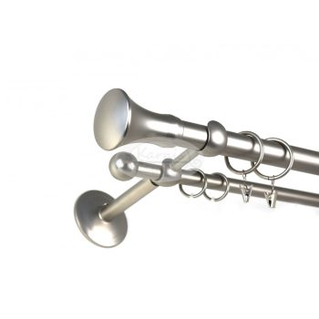 Nickelsdorf nikkel-matt 2 rudas fém karnis szett - 25 mm