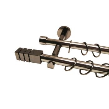 Nizza 2 rudas titán színű fém karnis szett - 19 mm - 160 cm   Nizza 2 rudas titán színű fém karnis szett - 19 mm - 160 cm