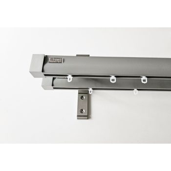   Novum greige színű 2 sínes alumínium profilkarnis - 100 cm