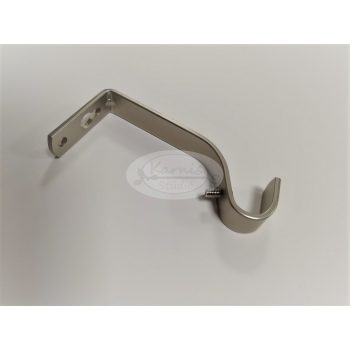 Nikkel-matt színű hajlított fém karnis tartó konzol szimpla - Karnis Stúdió webáruház