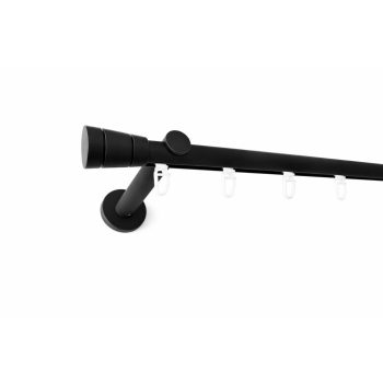   Paris fekete színű 1 rudas belsősínes fém karnis szett (19 mm) - 160 cm 