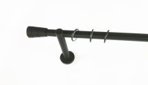   Paris fekete színű 1 rudas fém karnis szett - 19 mm (csöndesgyűrűs)