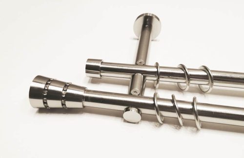 Provins strasszköves 2 rudas fém karnis szett - 19 mm (csöndesgyűrűs) - 160 cm