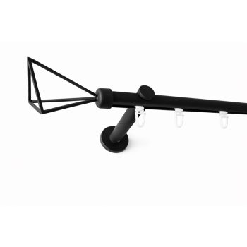   Reims fekete színű 1 rudas belsősínes fém karnis szett (19 mm) - 160 cm 