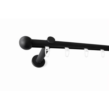   Rennes fekete színű 1 rudas belsősínes fém karnis szett (19 mm) - 160 cm 