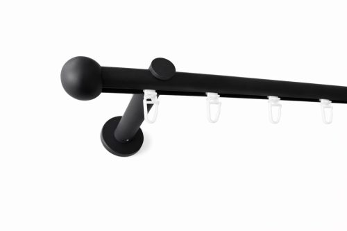 Rennes fekete színű 1 rudas belsősínes fém karnis szett (19 mm) - 240 cm 