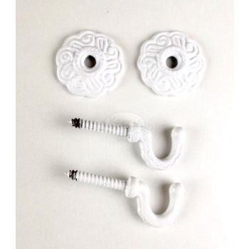 Rozetta kampó (függönykikötő kampó) fehér színben - www.karnisstudio.hu