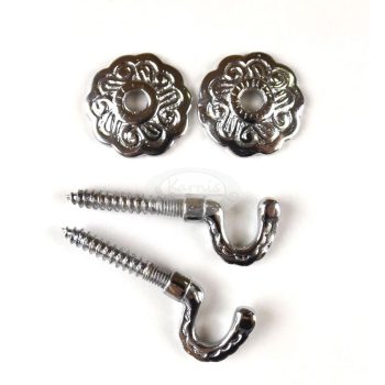 Rozetta kampó (függönykikötő kampó) krómozott színben - www.karnisstudio.hu