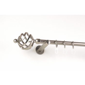   Szeged nikkel-matt színű 1 rudas fém függönykarnis szett modern tartókkal