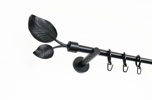Szellő fekete 1 rudas fém karnis szett - modern tartóval - 160 cm
