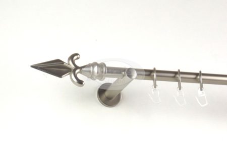 Szolnok nikkel-matt színű 1 rudas fém függönykarnis szett modern tartókkal