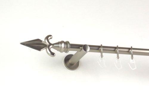 Szolnok nikkel-matt színű 1 rudas fém függönykarnis szett modern tartókkal