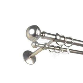 Villach nikkel-matt színű  2 rudas fém karnis szett - Karnis Stúdió webáruház