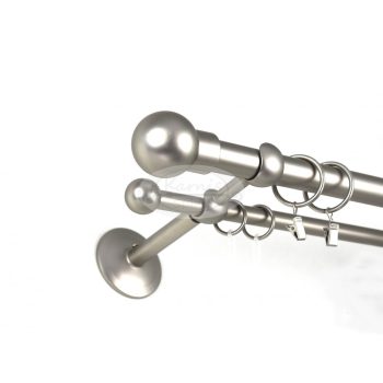 Wien nikkel-matt színű  2 rudas fém függönykarnis szett