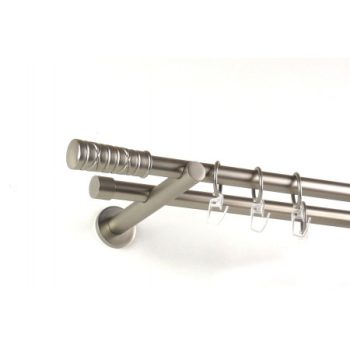 Modern tartós nikkel-matt 2 rudas fém karnis szettek